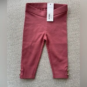 JANIE AND JACK GIRLS ROSE COLORED LEGGING PANTS- NWT